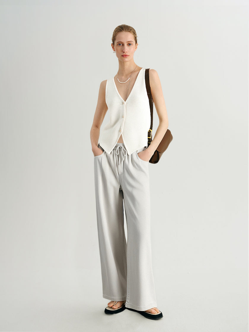 Pure Cotton V-Neck Sleeveless Vest