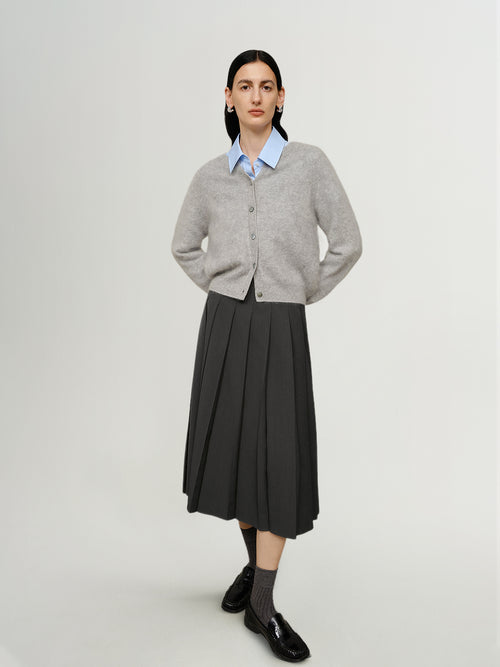 Load image 1 in gallery view. Pure Cashmere Structured-Shoulder Cardigan