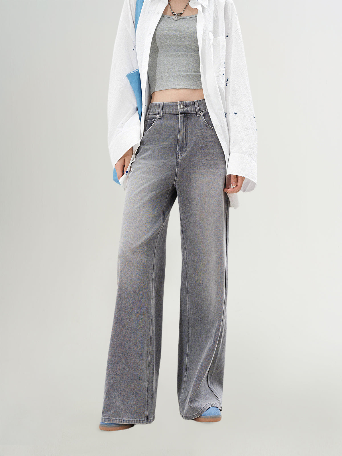 Cotton-Blend Flared Mini Kick Jeans