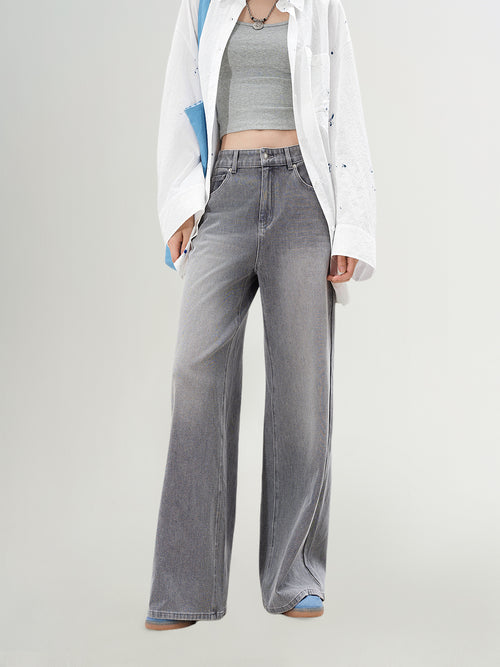 Load image 1 in gallery view. Cotton-Blend Flared Mini Kick Jeans