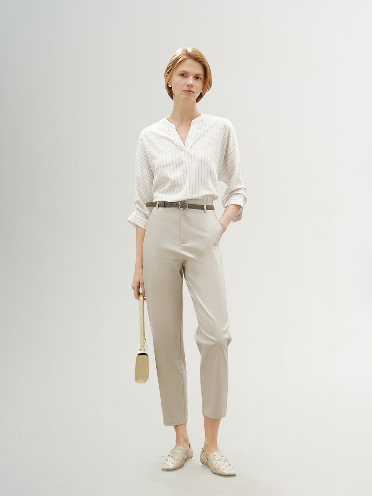 Cropped Lyocell Pants