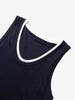 Women's Navy Round Neck Sleeveless Vest Top 5F6801391X