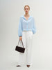 Light Blue Silk Hooded Jacket
