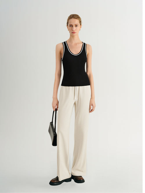 Load image 1 in gallery view. Crewneck Sleeveless Fitted Tank Vest