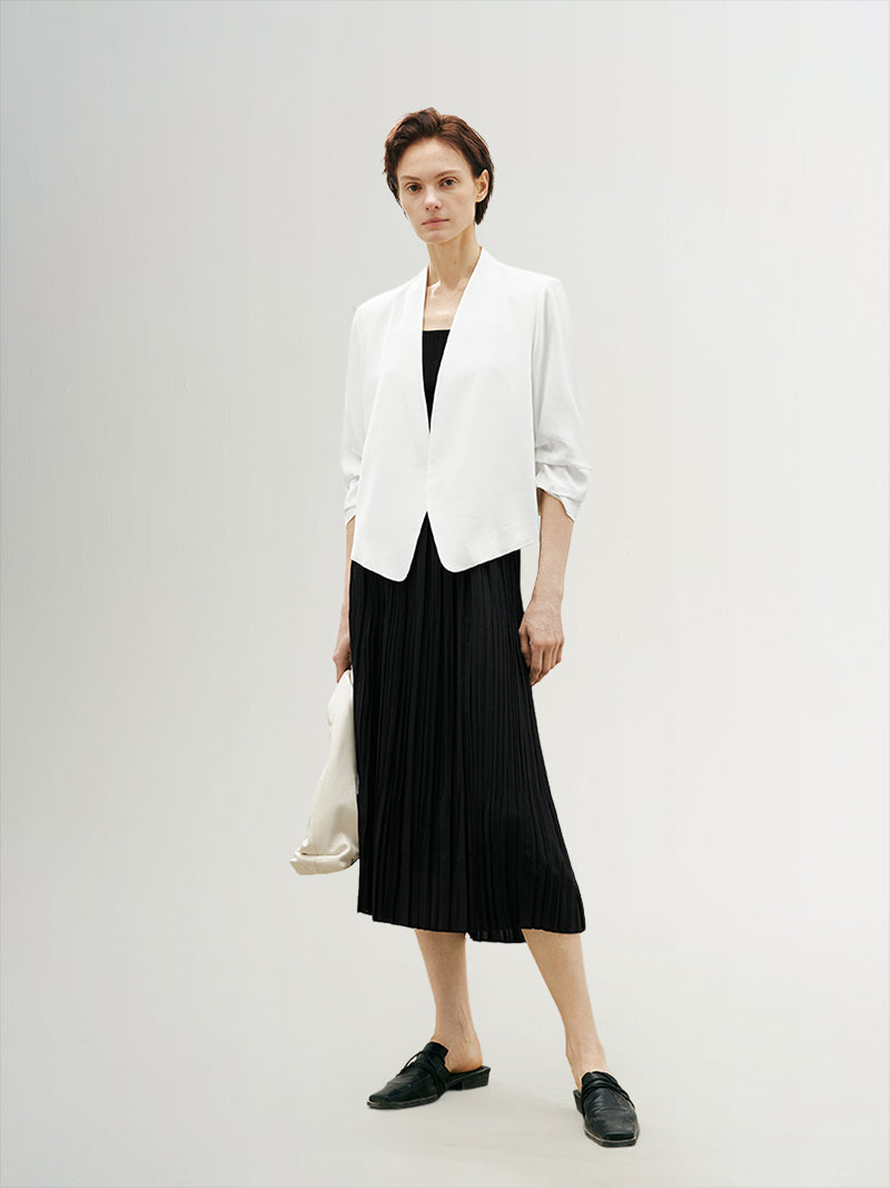 V Neck Acetate Short Jacket