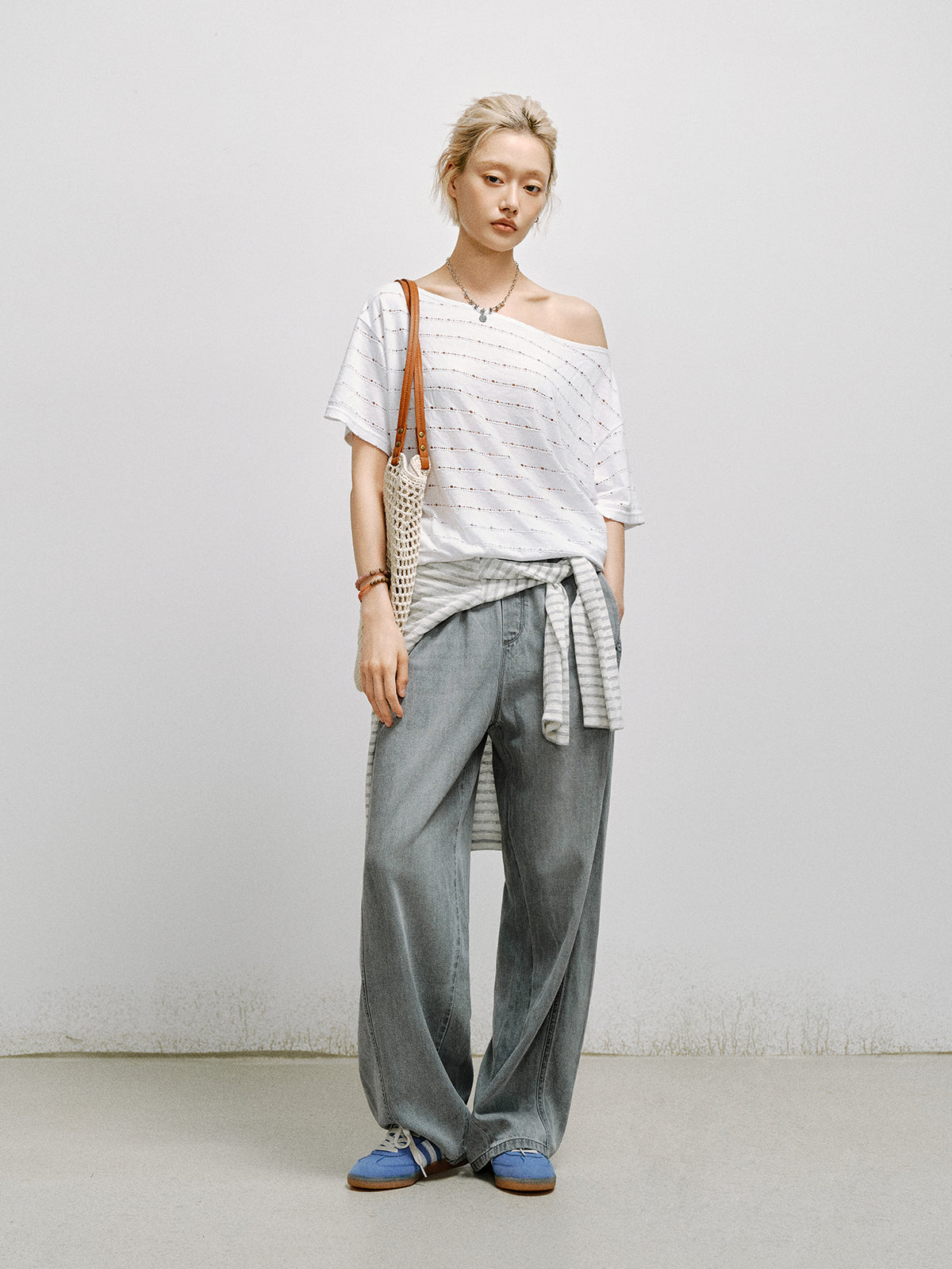 Asymmetric Cutout Oversized Tee