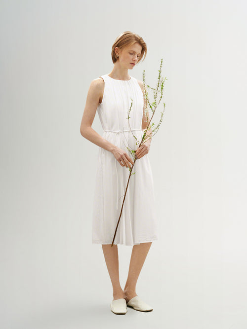 Load image 1 in gallery view. Stand Collar Sleeveless Dress