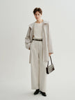 Beige Hooded Straight-Cut Trench Coat