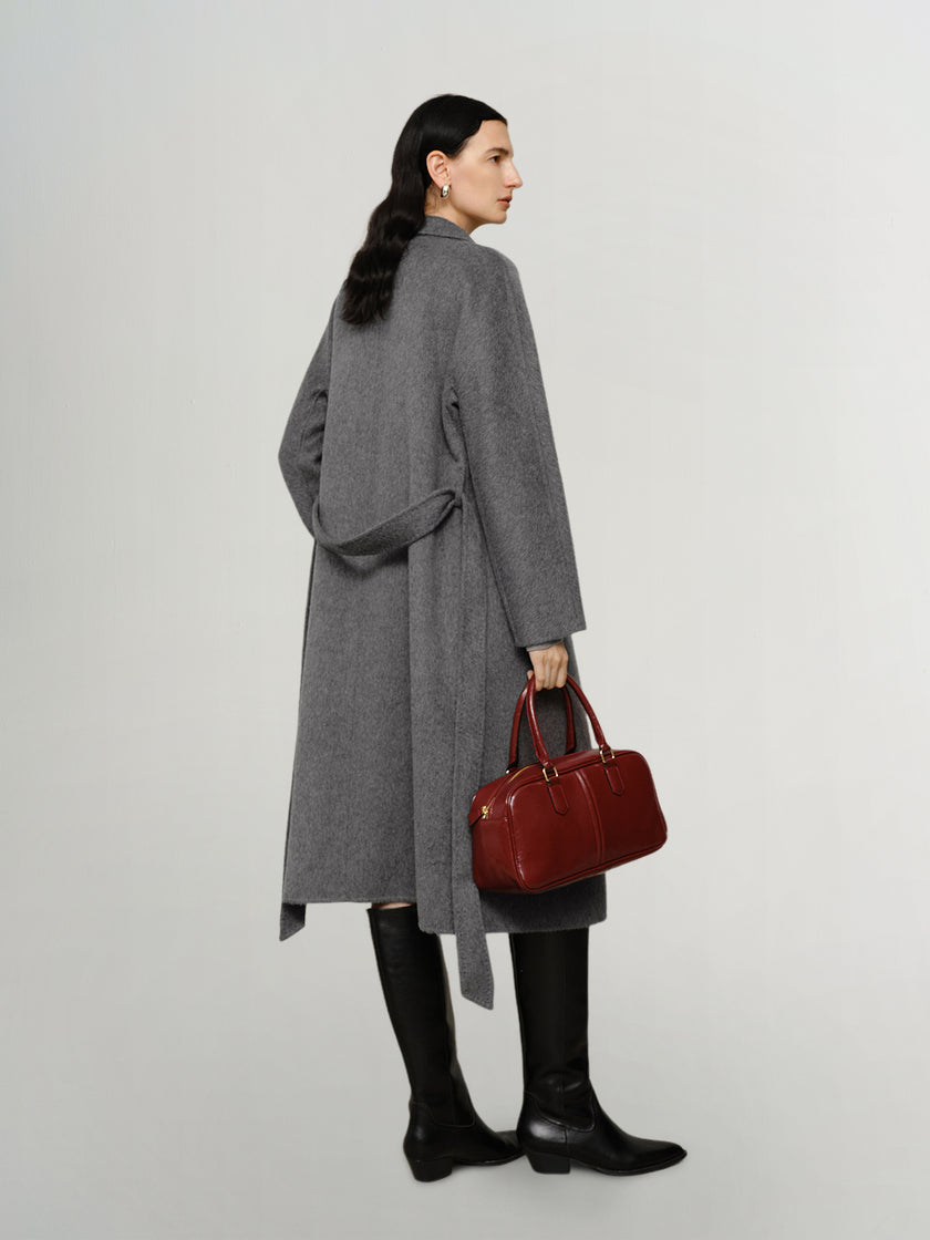 Wool-Camel Double-Breasted Coat