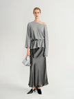 Triacetate Straight Maxi Skirt