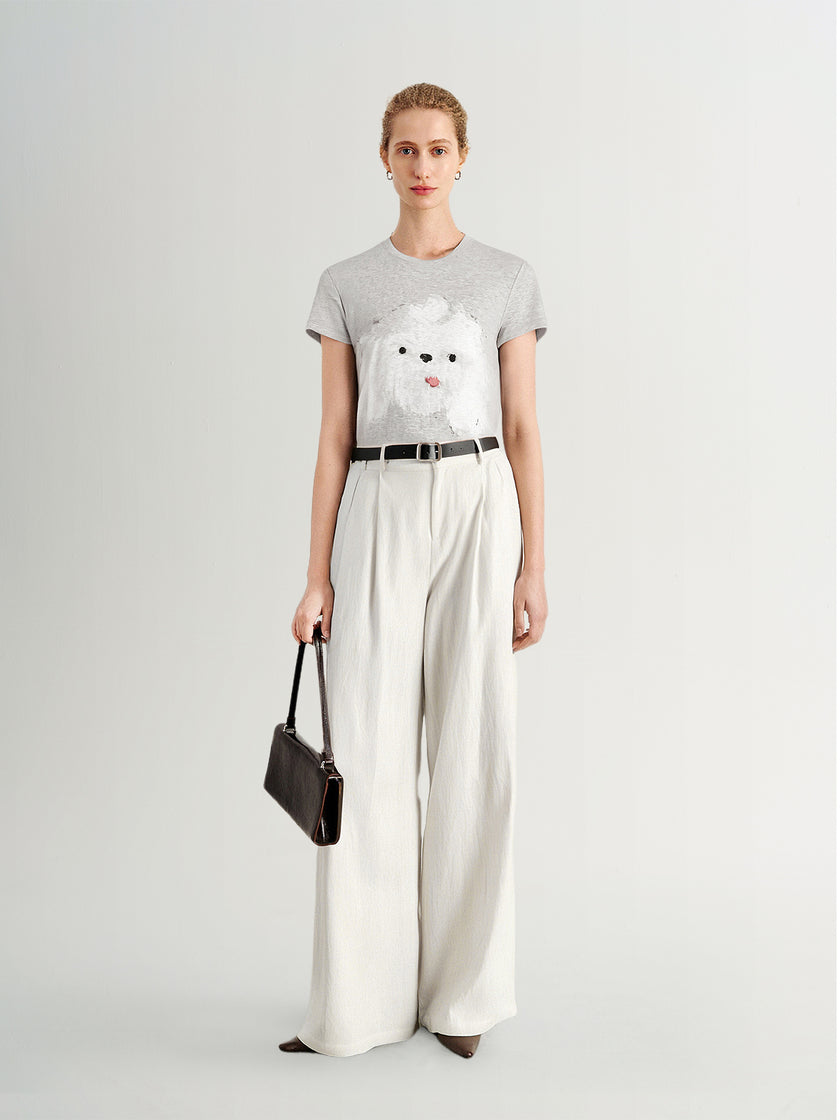 Dog Graphic Crewneck Tee