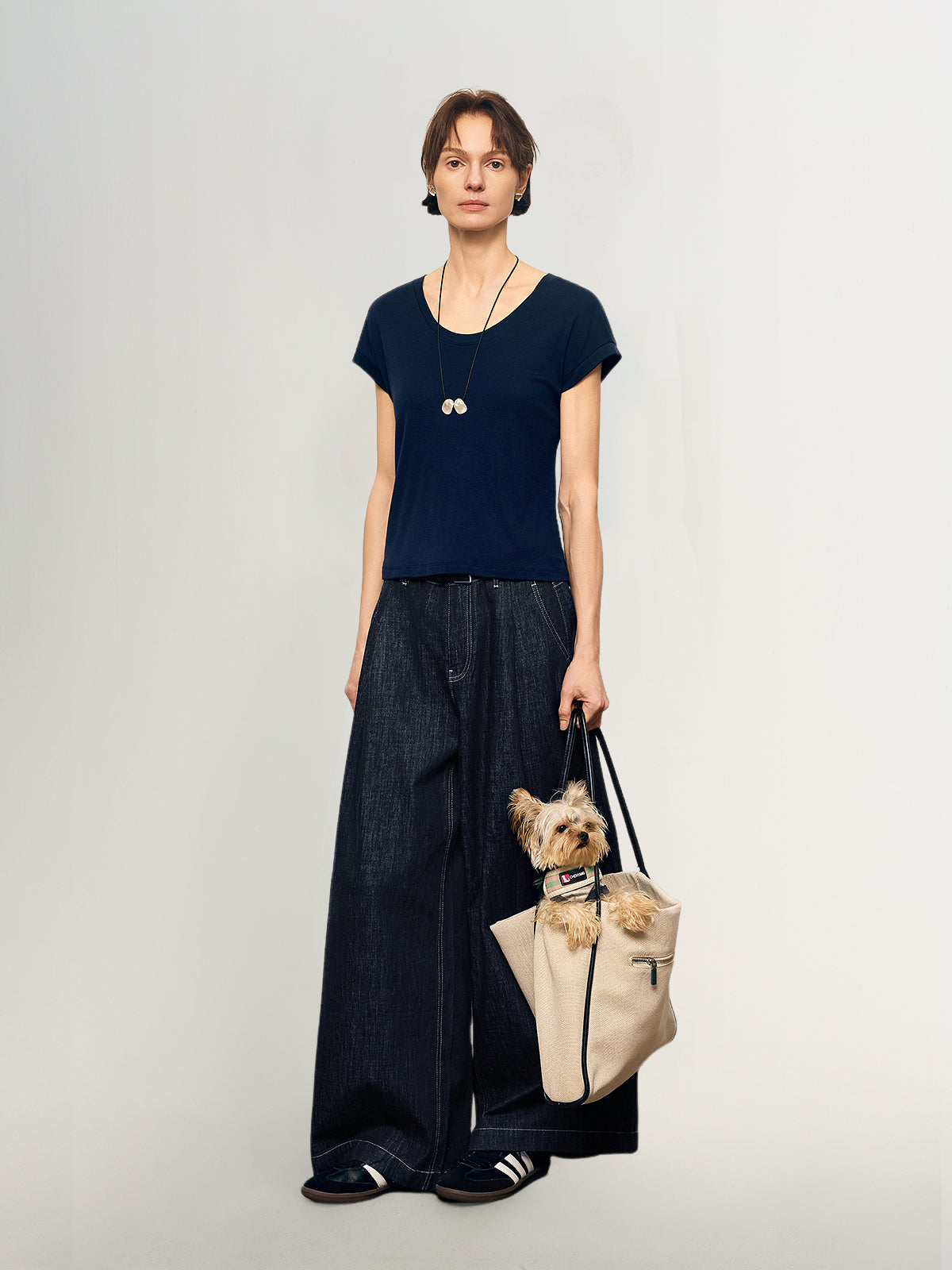 Tencel-Wool Short-Sleeve Top