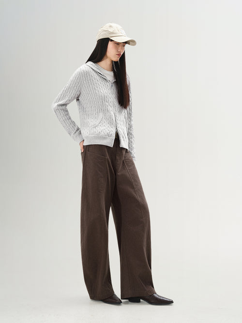 Load image 1 in gallery view. Cotton Barrel-Leg Pants