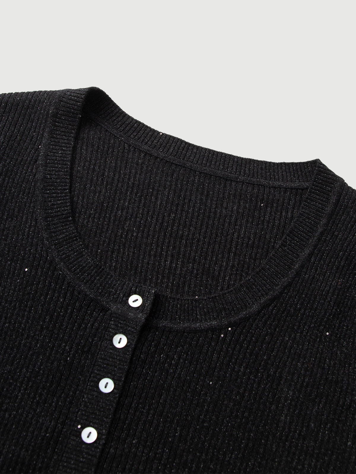 Crewneck Short-Sleeve Wool Top