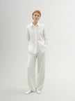 Women's White Straight Fit Smooth Pants 5995150922