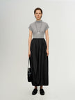 Lyocell Mock Neck Short Sleeve Top