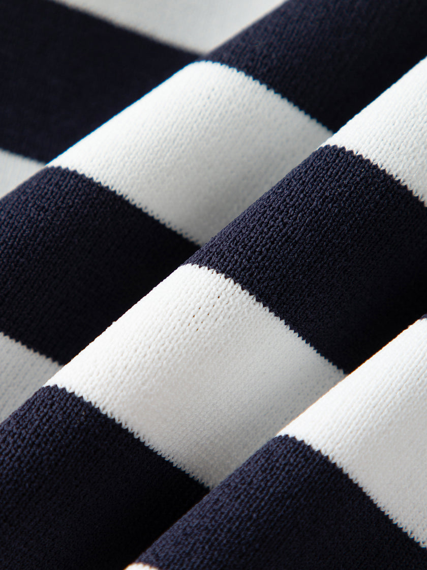 Striped Square-Neck Cropped T-Shirt