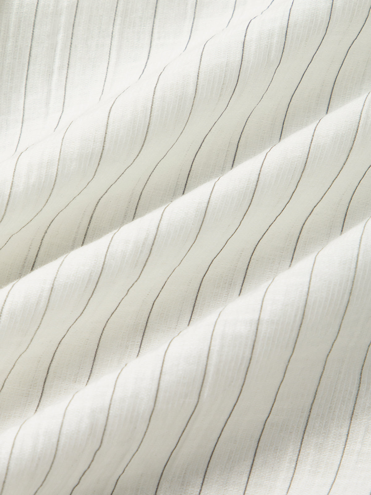 Collared V-Neck Pinstriped Shirt