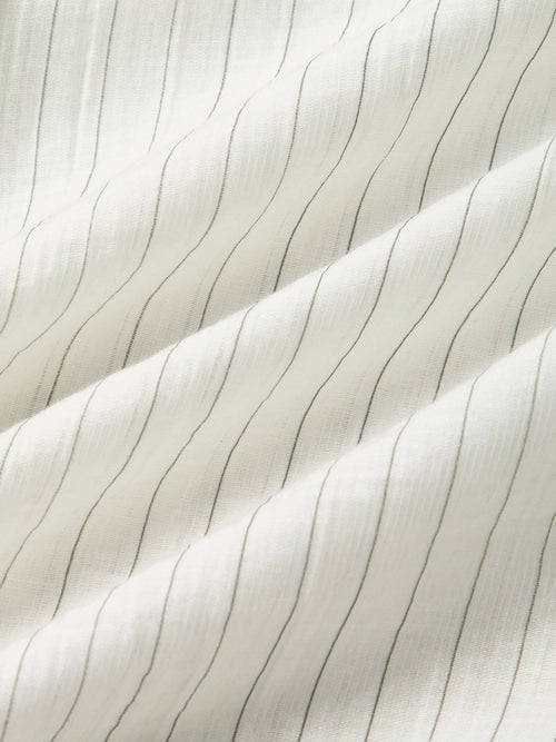 Load image 1 in gallery view. Collared V-Neck Pinstriped Shirt