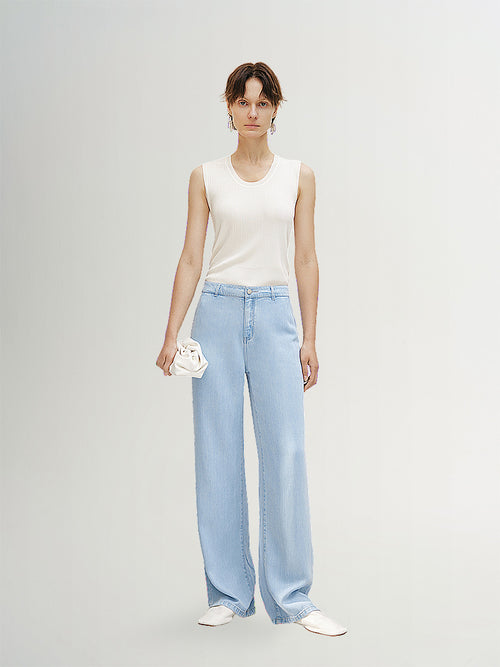 Load image 1 in gallery view. Straight Fit 100% Lyocell Pants