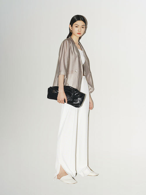 Load image 1 in gallery view. Quarter Sleeves Lyocell Blazer