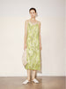 V Neck Straight Fit Floral Slip Dress