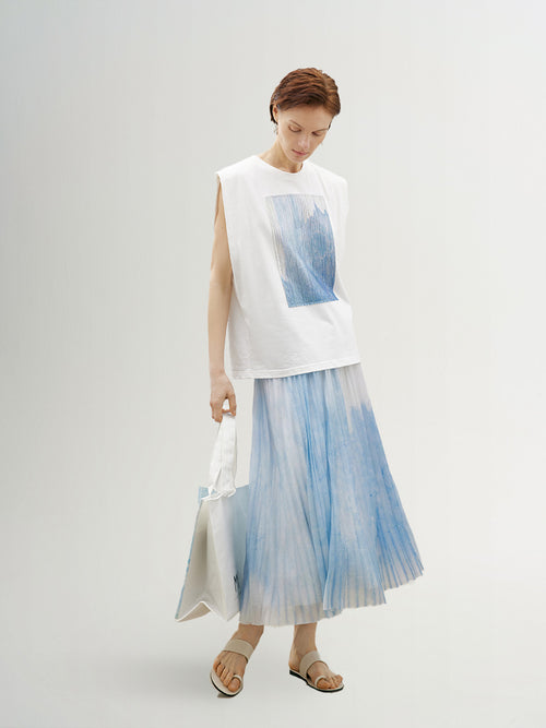 Load image 1 in gallery view. Monet Ombre Pleated Maxi Skirt