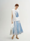 Women's Monet Blue Pattern  Pleated Skirt 5F5242051M