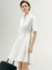 Women's White Classic Collar Half Sleeves 100% Cotton Shirt Dress 5F4192182