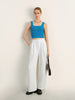 Sky Blue Square-Neck Sleeveless Tank