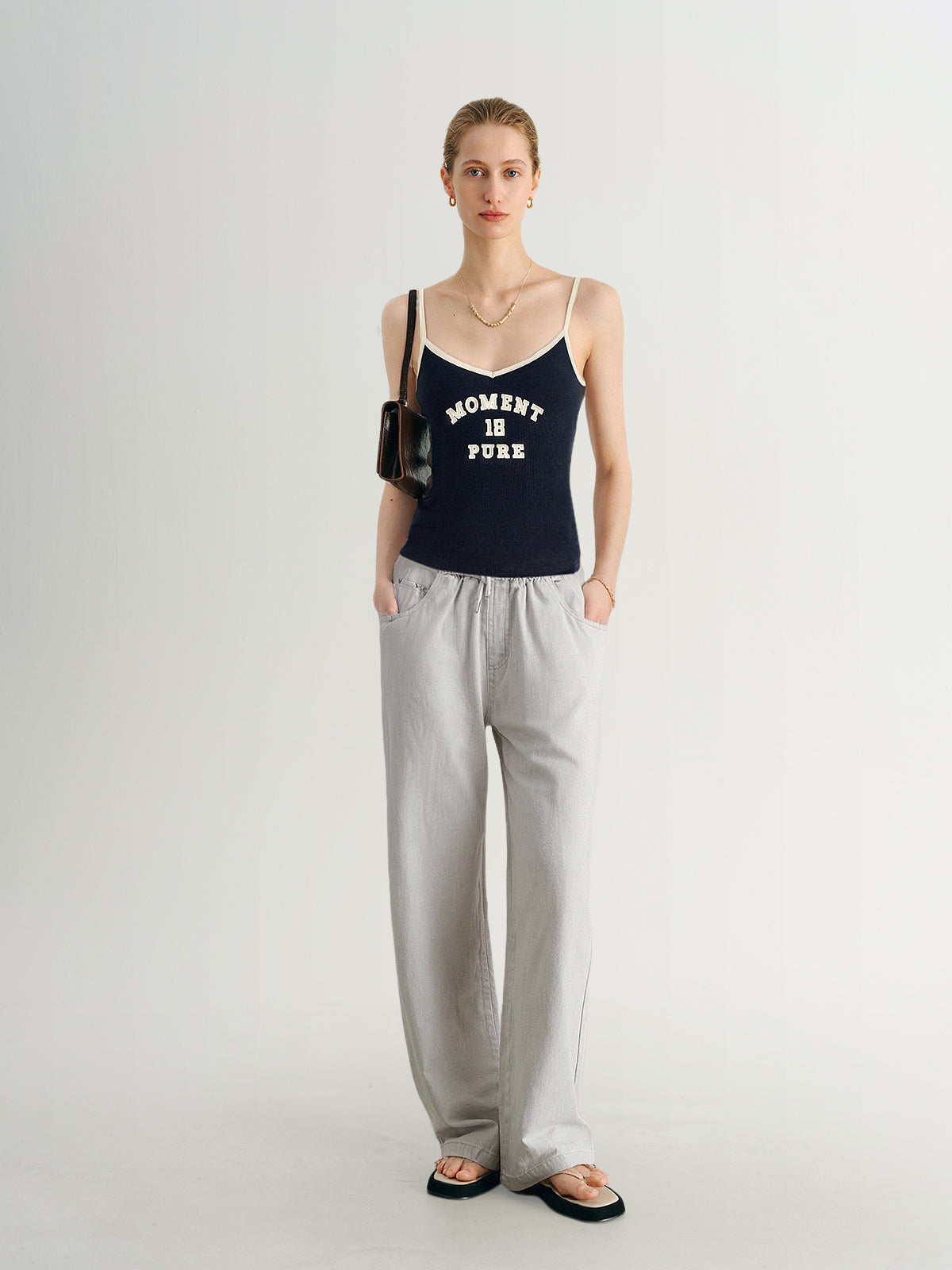 Logo Black-and-White Contrast Camisole