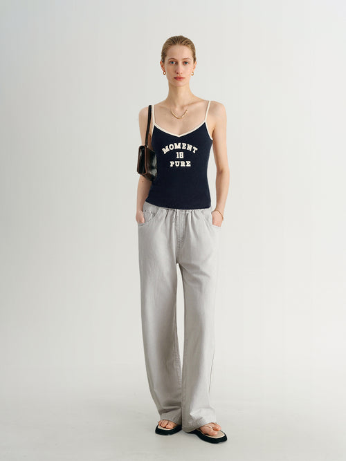 Load image 1 in gallery view. Logo Black-and-White Contrast Camisole