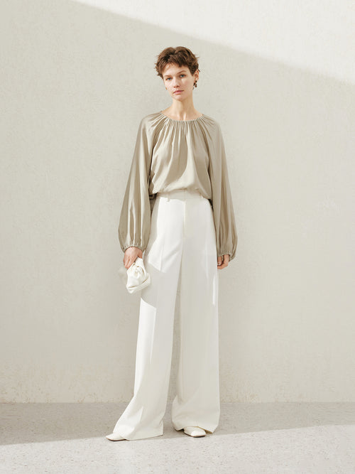 Load image 1 in gallery view. Pleated Neck Blouse