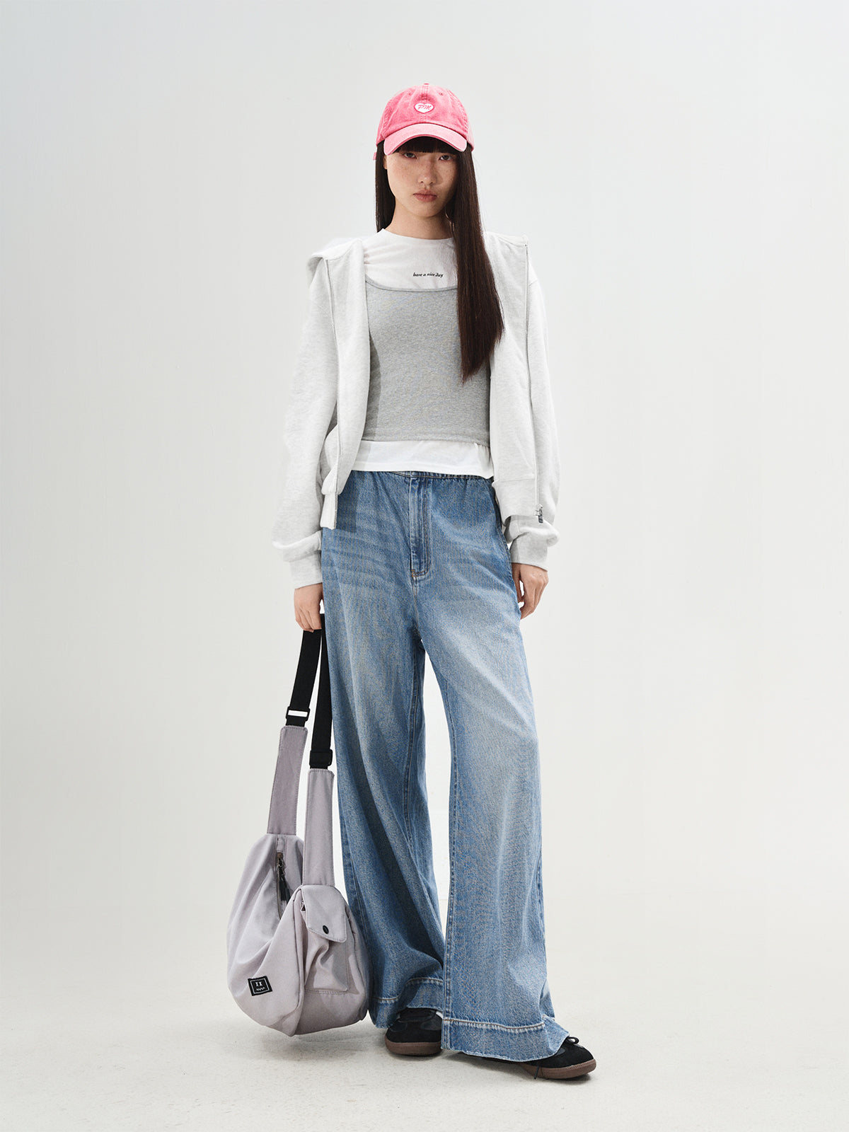 Wide-Leg Denim Trousers