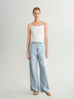 Blue Wide-Leg Jeans Pants