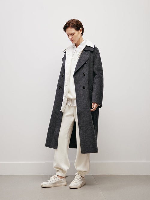 Load image 1 in gallery view. Double-Breasted Australian Wool Coat
