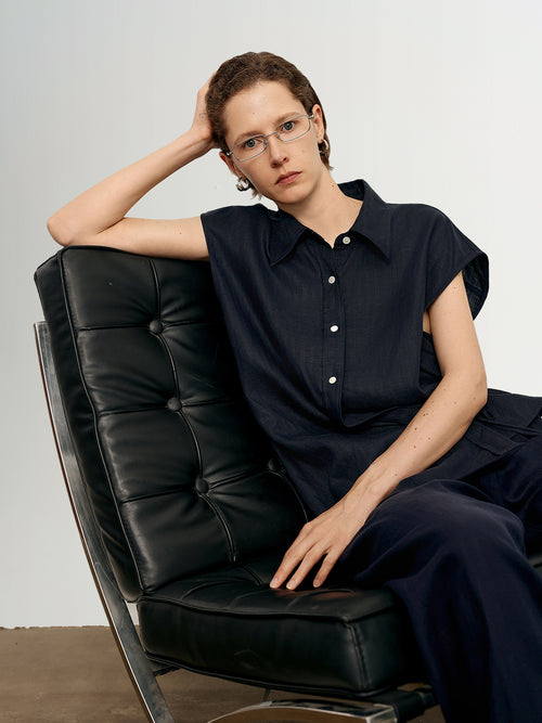 Load image 1 in gallery view. Lyocell Short-Sleeve Shirt