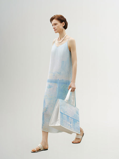 Load image 1 in gallery view. V Neck Pleated Slip Dress