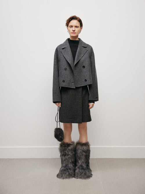 Load image 1 in gallery view. Short Wool Coat