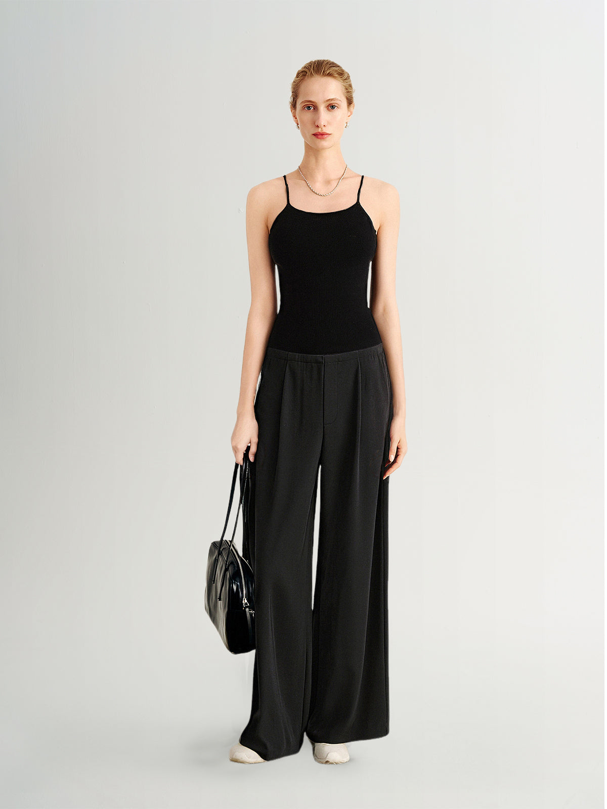Charcoal Slim-Fit Ribbed  Tank