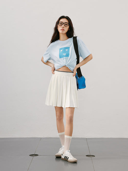 Load image 1 in gallery view. Pleated Mini Skirt