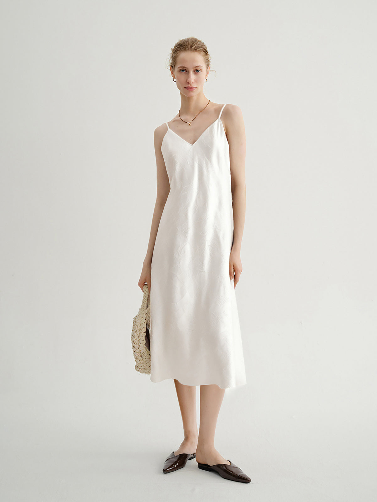 Silk Jacquard Slip Dress