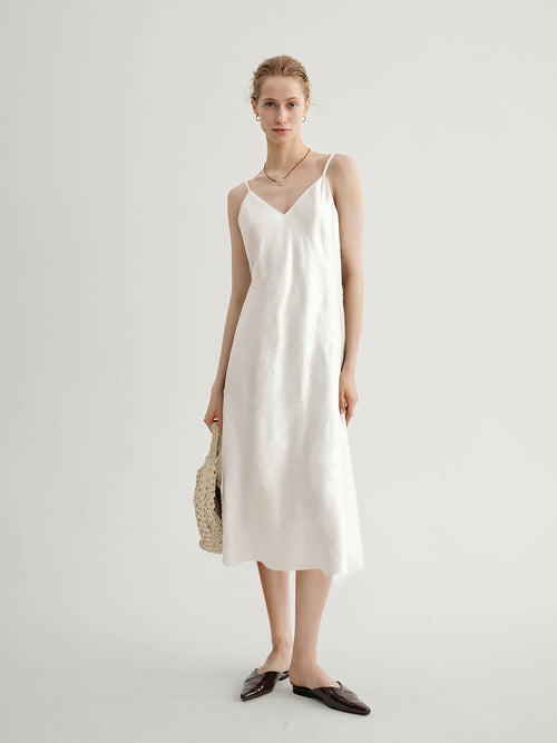 Load image 1 in gallery view. Silk Jacquard Slip Dress