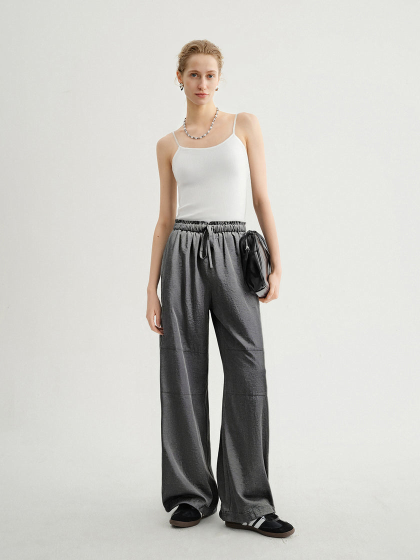 Dark Gray Straight Trousers Pants