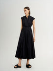 Gathered Sleeveless Pure Cotton Dress