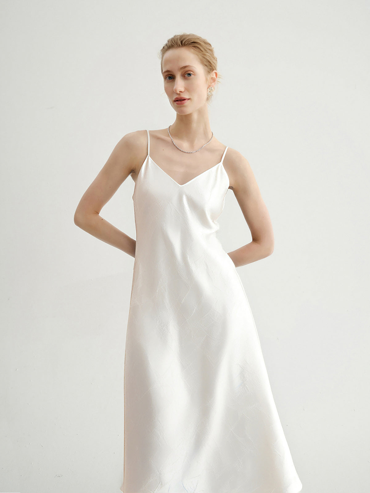 Silk Jacquard Slip Dress