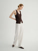Linen-Blend Slight Barrel Pants