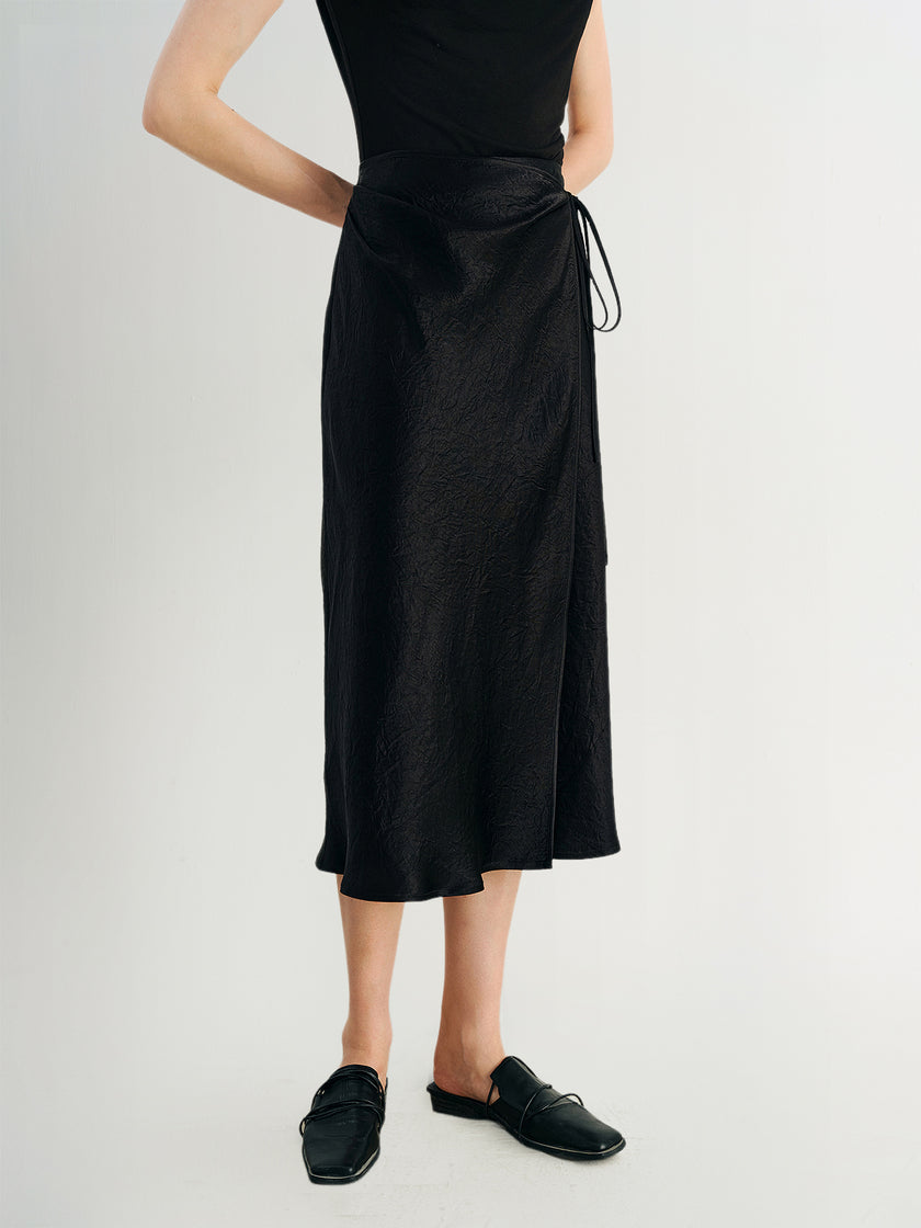 Acetate Sarong Midi Skirt