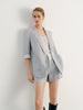 Linen-Blend Peak-Lapel Blazer