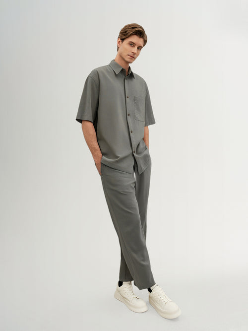 Load image 1 in gallery view. Men¡¯s Triacetate Relaxed Fit Short-Sleeve Shirt
